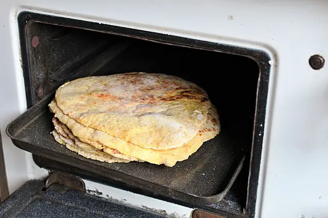 reheat tortillas in the oven in 30-seconds bursts for best results